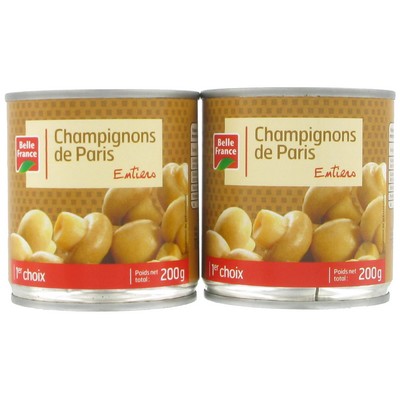 CHAMPIGNON DE PARIS ENTIER BF BOITE 2 X 1/4 390 G