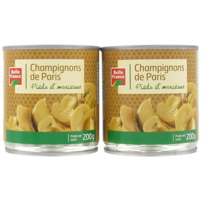 Belle France Paris Mushrooms Stems and Pieces 2x1/4 Tin 390g