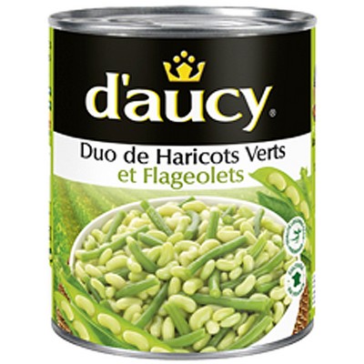 490g DUO OF GREEN BEANS AND FLAGEOLETS D'AUCY
