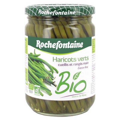 ROCHEFONTAINE Organic Extra Fine Green Beans Jar 58cl