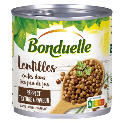 Cooked Lentils in Very Little Juice Bonduelle 265g
