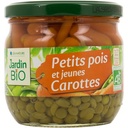 JARDIN BIO / PETITS POIS CAROTTES BIO* / BOCAL VERRE DE 330G
