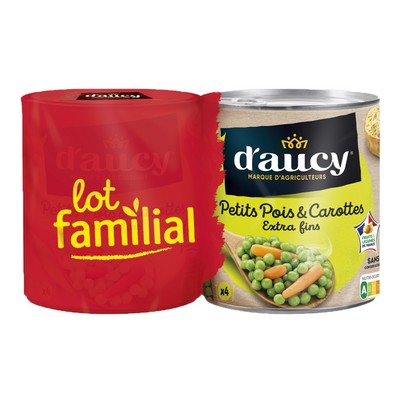 530g PETITS POIS EXTRA FINS CAROTTES D'AUCY