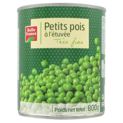 Very Fine Steamed Peas Belle France 800g Can