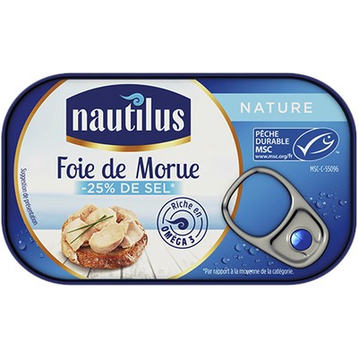 FOIE DE MORUE NATURE MSC NAUTILUS - 120G x 12