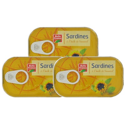 SARDINE A L HUILE DE TOURNESOL BF BTE 3X 1/10 207G