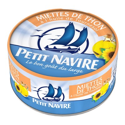 Miettes de Thon huile de tournesol Démarche Responsable PETIT NAVIRE 160g