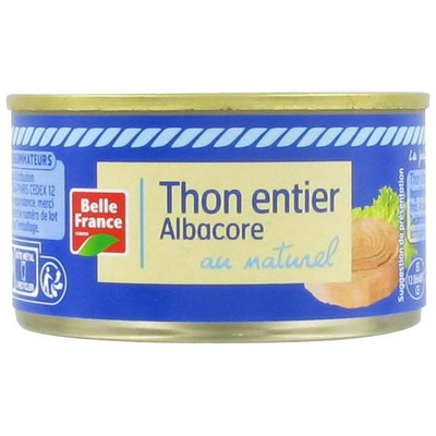 THON ENTIER ALBACORE AU NATUREL BF BOITE 1/6 133 G