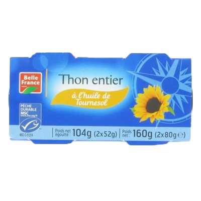 THON ENTIER HUILE TOURNESOL MSC BF BOITE 2 X 1/10 