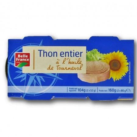 Whole Tuna in Sunflower Oil Belle France 2 x 80g