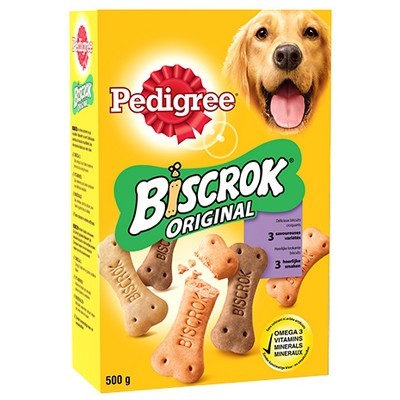 PEDIGREE Biscrok Biscuits 3 variétés pour chien 500g