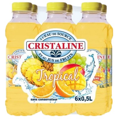 CRISTALINE Tropical Fruit Juice Spring Water 6x50cl