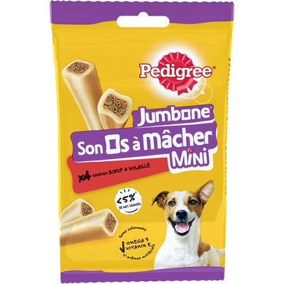 PEDIGREE JUMBONE Son Os à Macher Recompenses pour Petit Chien 4pcs 160g