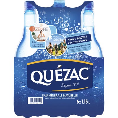 QUEZAC Sparkling Natural Mineral Water 6x1.15L
