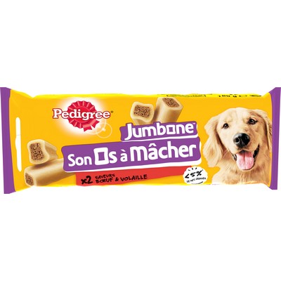 PEDIGREE JUMBONE Son Os à Macher Recompenses pour Moyen Chien 2pcs 180g