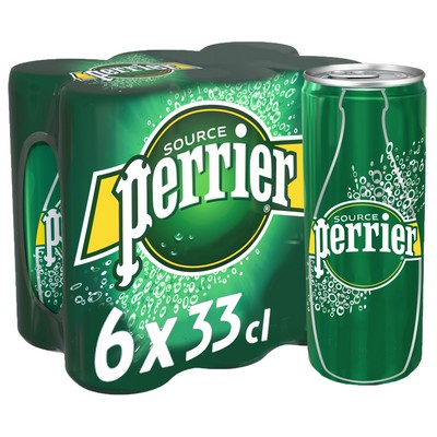 PERRIER natural sparkling mineral water 6 x 33cl