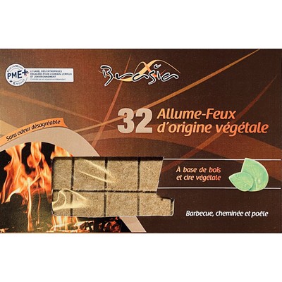 32 CUBE BOIS ALLUME-FEU PLAQUE S