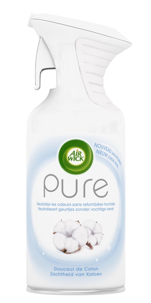 Air Wick Aérosol Pure sans retombées humides douceur de coton
