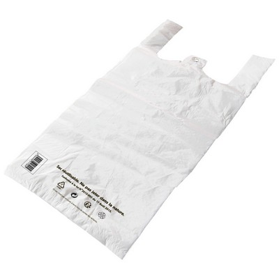 Pack of 100 white 25 L bags with handles