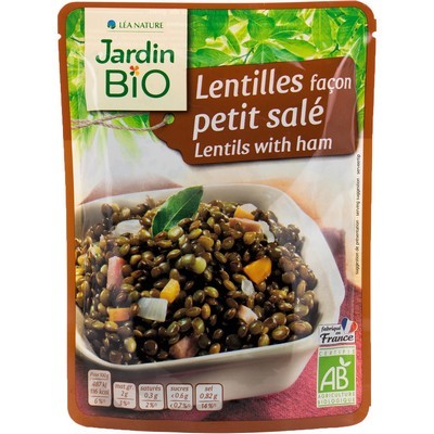 Jardin Bio / Lentils Country-Style with Smoked Flavor Organic* Taste of the Terroir / Express Pouch / 250g