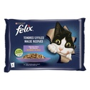 FELIX Tendres Effilés en Gelée - Sélection Mixte - 4x85g - Sachets fraîcheur pour chat adulte