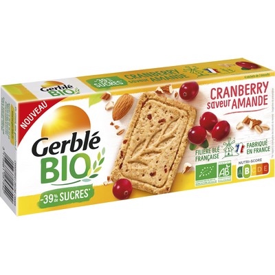 GERBLE ORGANIC Almond Cranberry Shortbread 132g
