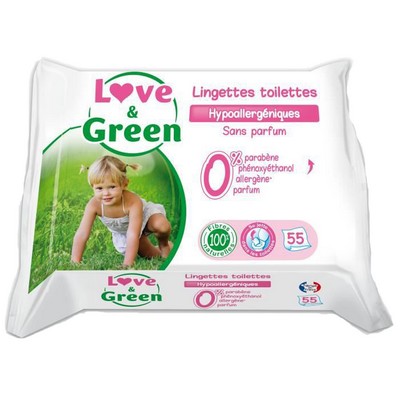 LOVE AND GREEN Toilet Wipes x55