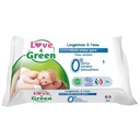 LOVE AND GREEN Lingettes sans parfum à l'eau par 56