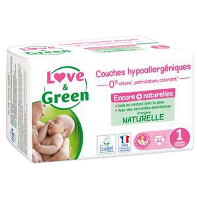 Size 1 Ecolabel Hypoallergenic Diapers x44