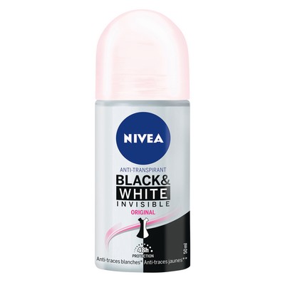 Déodorant Bille Anti-transpirant 48H Black&White Original NIVEA le roll-on de 50ml