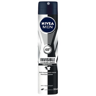 Déodorant Spray Homme Anti-transpirant Black & White NIVEA MEN le spray de 200ml
