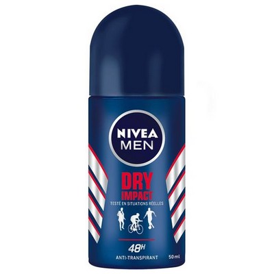 Déodorant Bille Homme Anti-transpirant 72H Dry Impact NIVEA MEN le roll-on de 50ml
