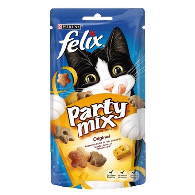 FELIX Party Mix Original : Poulet, Foie, Dinde - 60 g - Friandises pour chat