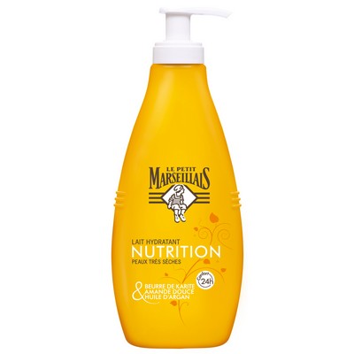 PETIT MARSEILLAIS LAIT HYDRAT PEAU T.SEC KARITE AMDE ARGAN POMPE 250ML