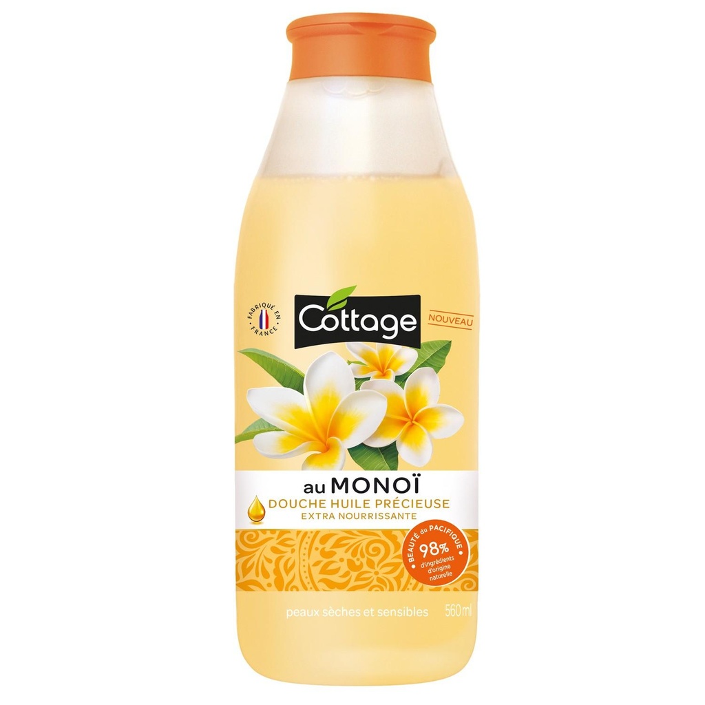 DOUCHE HUILE EXTRA NOURRISSANTE MONOI 97% D'INGREDIENTS D'ORIGINE NATURELLE 560 ML