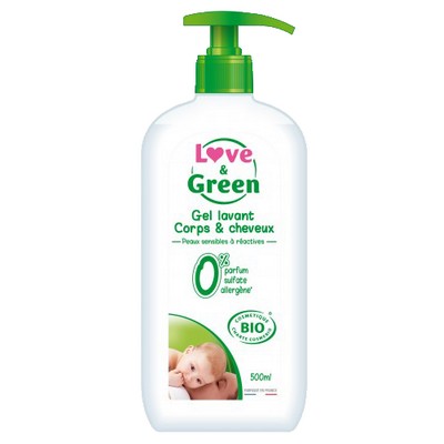 Gel lavant corps & cheveux 500 ml bio sans parfum