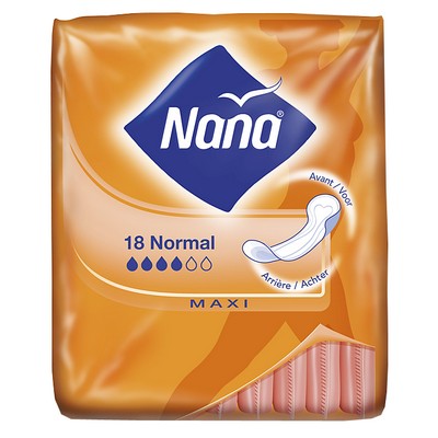 Serviettes Hygiéniques Nana Maxi Régulier x18