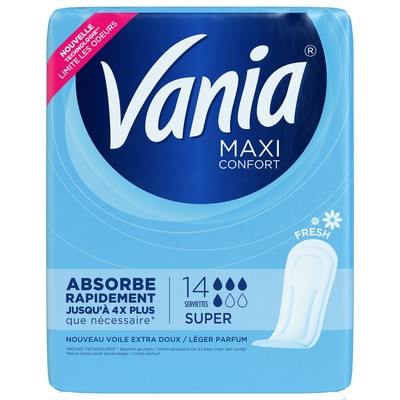 Vania MAXI FRESH SERVIETTES PERIODIQUES SUPER SACHET X14
