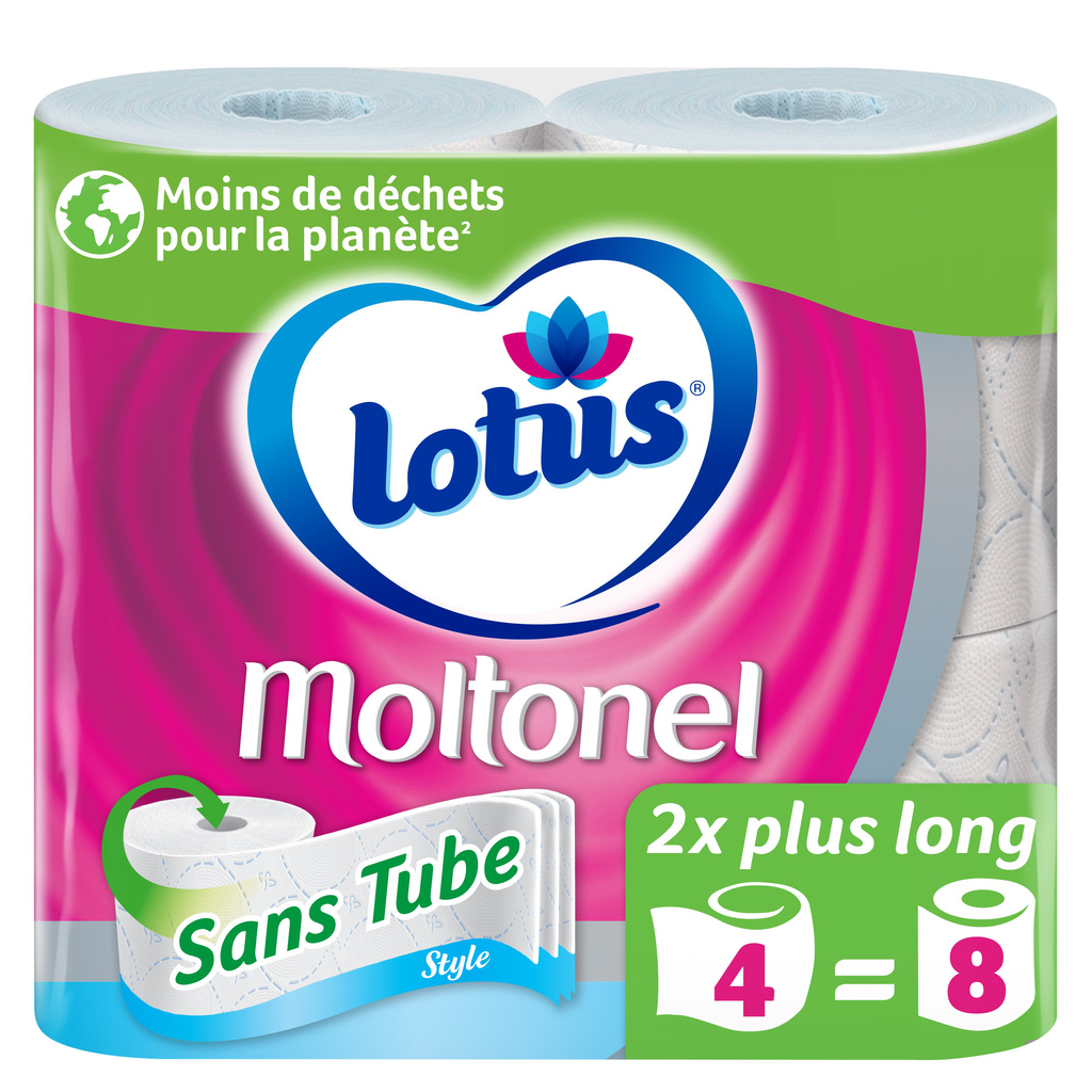 Papier toilette Lotus Moltonel Uni Sans Tube x4