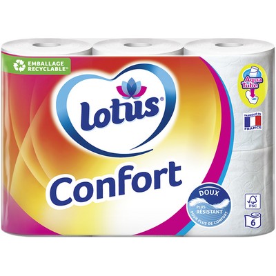 Lotus Comfort White Toilet Paper x6