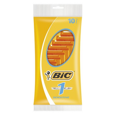 BIC 1 Sensitive Rasoirs Jetables pour Homme (1 Lame) - Pochette de 10