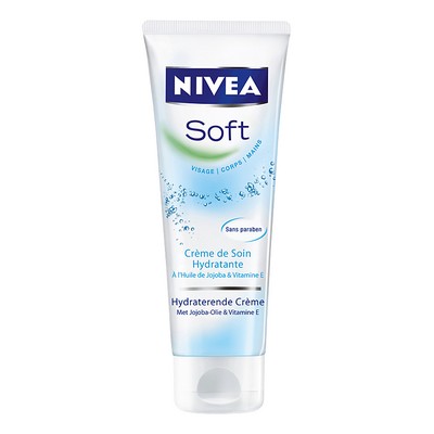 Crème Hydratante Fraîcheur Visage Corps Mains Soft NIVEA le tube de 75ml