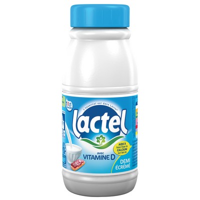 lait  demi-écrémé Vitamine D LACTEL UHT bouteille 25CL