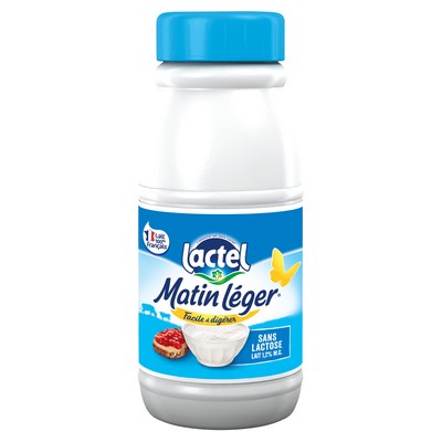 lait  sans lactose 1,2% mg Matin Léger LACTEL UHT bouteille 25CL
