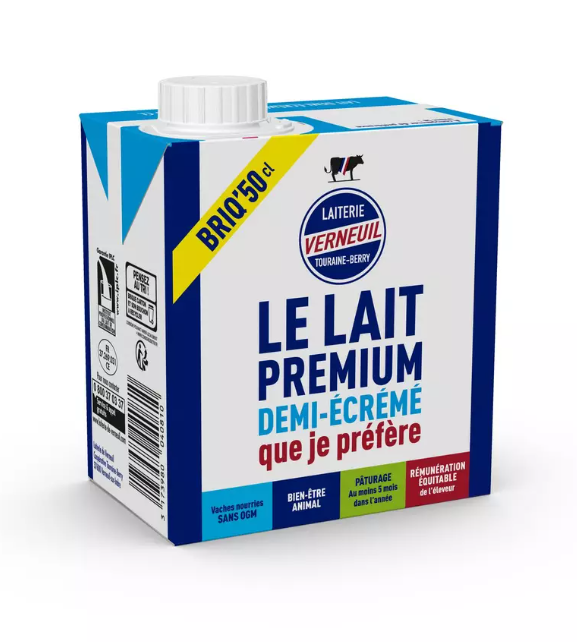 BK 50CL LAIT UHT 1/2ECREME PREMIUM