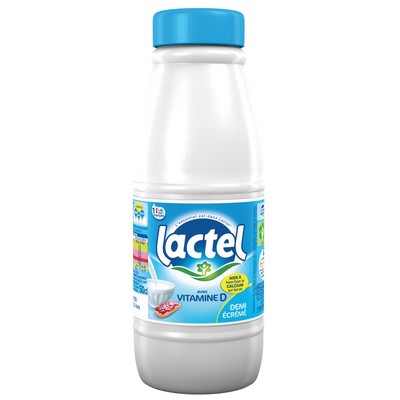lait demi-écrémé Vitamine D LACTEL UHT bouteille 50CL