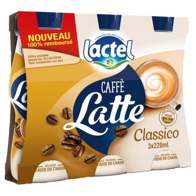 Caffe Latte Classico Lactel Bottle 3x200ml