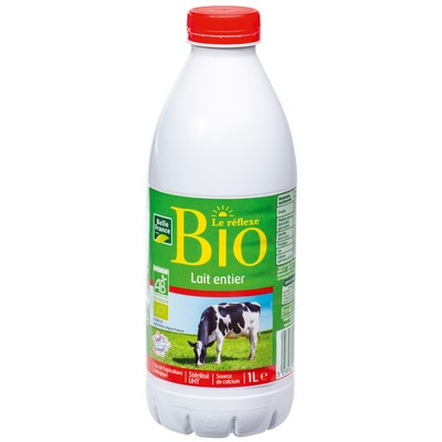 LAIT ENTIER STERILISE UHT BIO BF BOUTEILLE 1 L