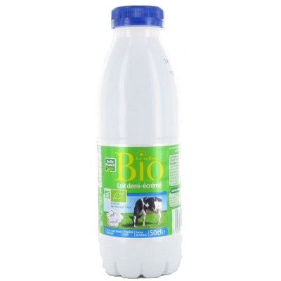 LAIT 1/2 ECREME STERILISE UHT BIO BF BTLE 6X 50 CL