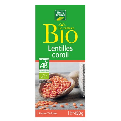 Organic Red Lentils Belle France 450g Box